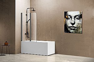 Шторка для ванны Vincea VSB-12114CLGM 114×140 стекло прозрачное/профиль вороненая сталь купить в интернет-магазине Sanbest