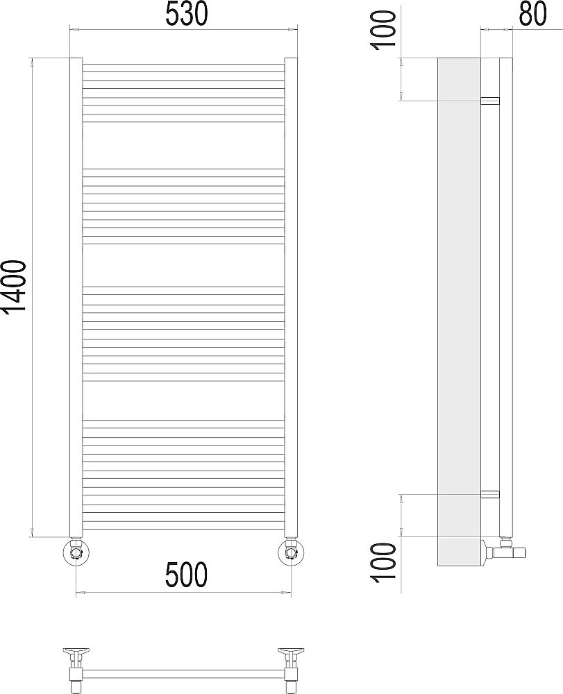 Полотенцесушитель водяной Terminus Ватикан П22 500х1400 купить в интернет-магазине сантехники Sanbest