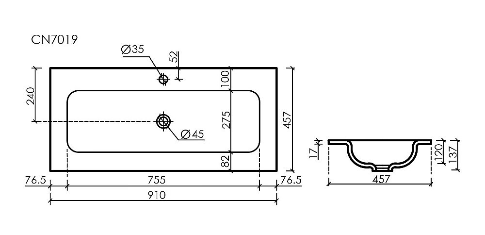 Раковина Ceramica Nova Grace CN7019 белый купить в интернет-магазине Sanbest