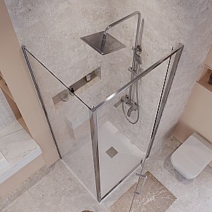 Душевой уголок Niagara Nova NG-66-9A/NG-A100-34 90х100 стекло прозрачное/профиль хром купить в интернет-магазине Sanbest