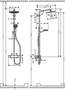 Душевая система Hansgrohe Crometta S Showerpipe 240 1jet 27267000 купить в интернет-магазине сантехники Sanbest
