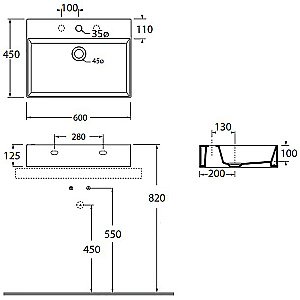 Раковина Azzurra Elegance Squared 60 EQA60M bi*1 белая купить в интернет-магазине Sanbest