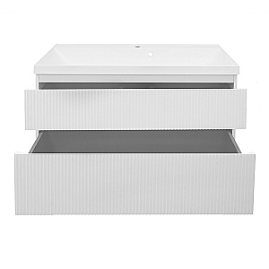 Тумба с раковиной Azario Viola 100/2 CS00097149 белая матовая для ванной в интернет-магазине Sanbest