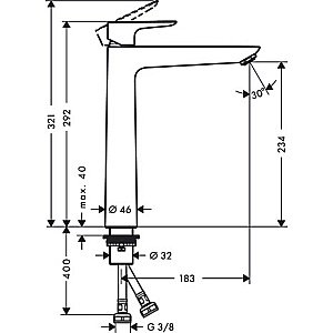 Смеситель для раковины Hansgrohe Talis E 71717140 бронза купить в интернет-магазине сантехники Sanbest