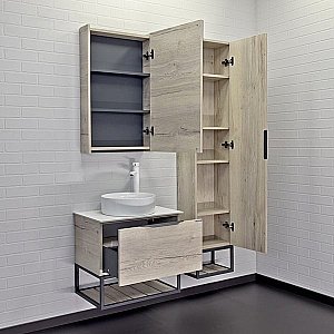 Тумба с раковиной Comforty Порто 00-00011397 60 дуб дымчатый для ванной в интернет-магазине Sanbest