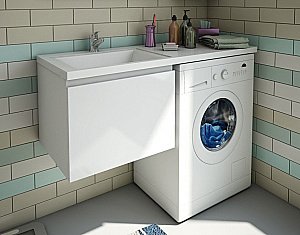 Тумба с раковиной Эстет Dallas Luxe 130 подвесная 1 ящик/любой цвет тумбы и раковины под заказ для ванной в интернет-магазине Sanbest