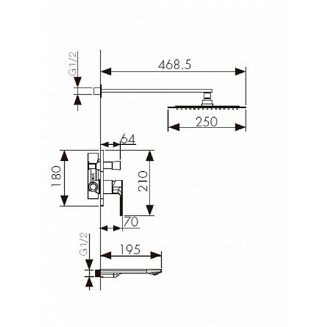 Душевая система Kaiser Linear 59077 хром купить в интернет-магазине сантехники Sanbest