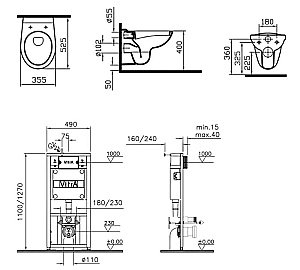 Унитаз подвесной Vitra Normus 9773B003-7202 с инсталляцией, с крышкой, белый купить в интернет-магазине Sanbest