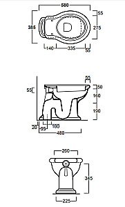 Унитаз приставной SIMAS Lante LA01 белый купить в интернет-магазине Sanbest