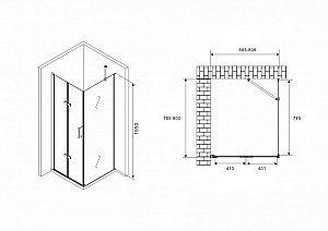 Душевой уголок ABBER Zart AG08090P-S81 90x80 стекло прозрачное/профиль хром купить в интернет-магазине Sanbest