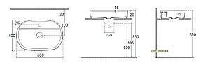 Раковина ISVEA Infinity 60 10NF65060SV-2K-TRZ слоновая кость матовый купить в интернет-магазине Sanbest