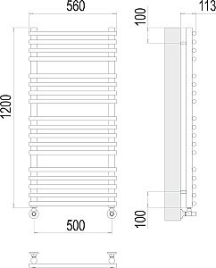 Полотенцесушитель водяной Terminus Кремона П18 500х1200 купить в интернет-магазине сантехники Sanbest