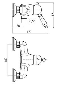 Смеситель для душа Rav-Slezak LABE L581.5/2SM купить в интернет-магазине сантехники Sanbest
