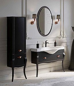 Тумба с раковиной Aqwella Borgia 115 BOR0111 черная для ванной в интернет-магазине Sanbest