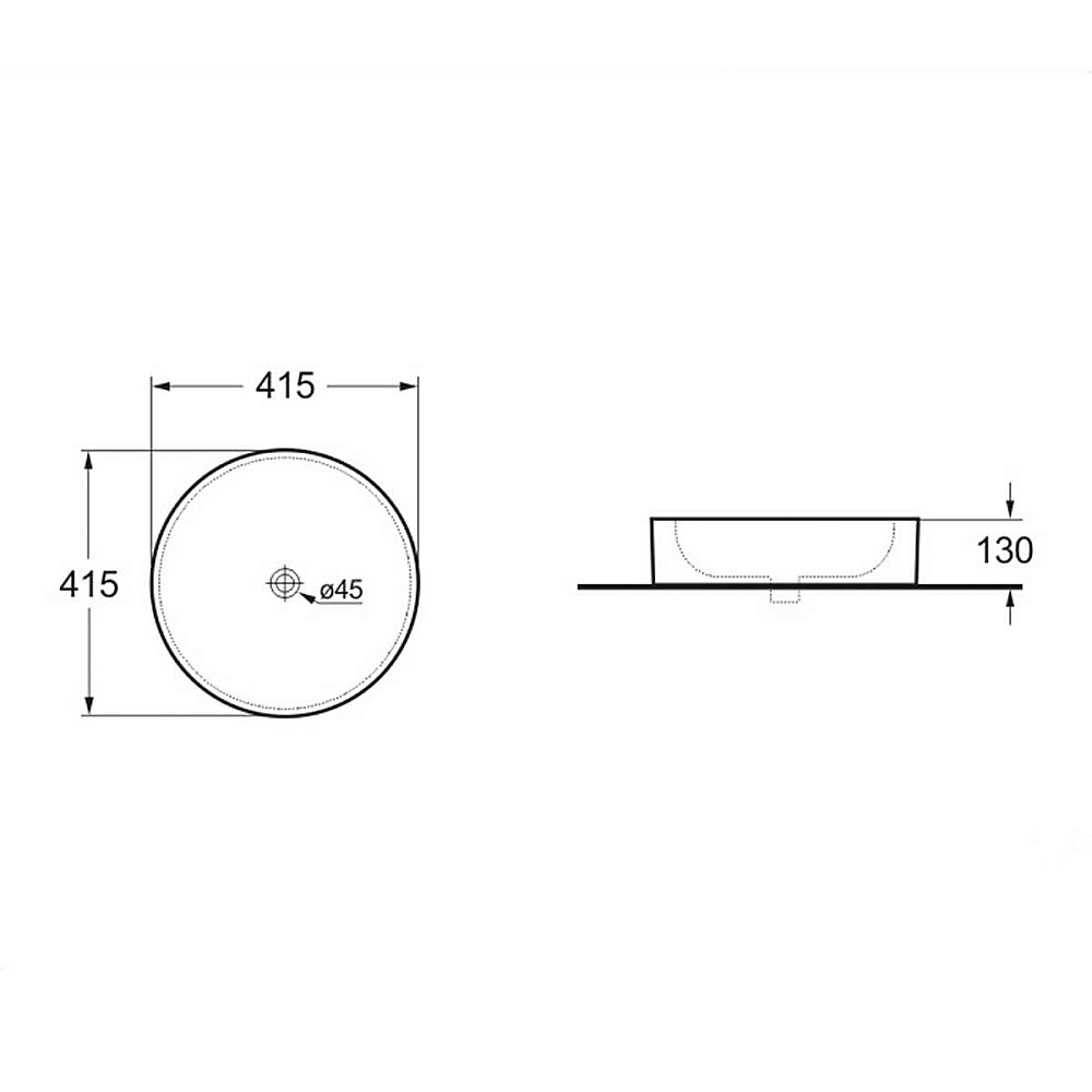 Раковина накладная Vincea 41,5 VBS-104 белая купить в интернет-магазине Sanbest