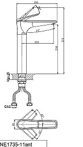 Смеситель для раковины Rush Nevis NE1735-11 хром купить в интернет-магазине сантехники Sanbest