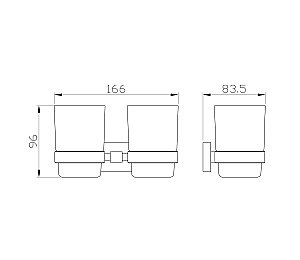 Два стакана для зубных щеток с держателем WONZON & WOGHAND GRAFFITY, Темный графит (WW-9328-GM) купить в интернет-магазине сантехники Sanbest