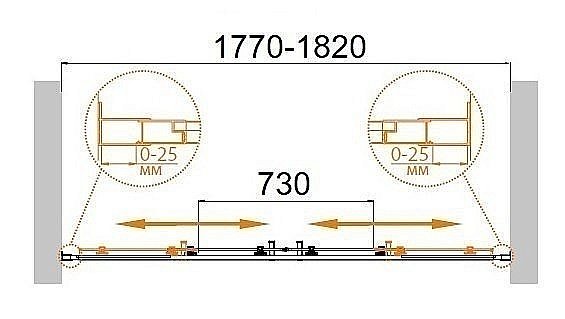 Душевая дверь Cezares MOLVENO-BF-2 180 купить в интернет-магазине Sanbest