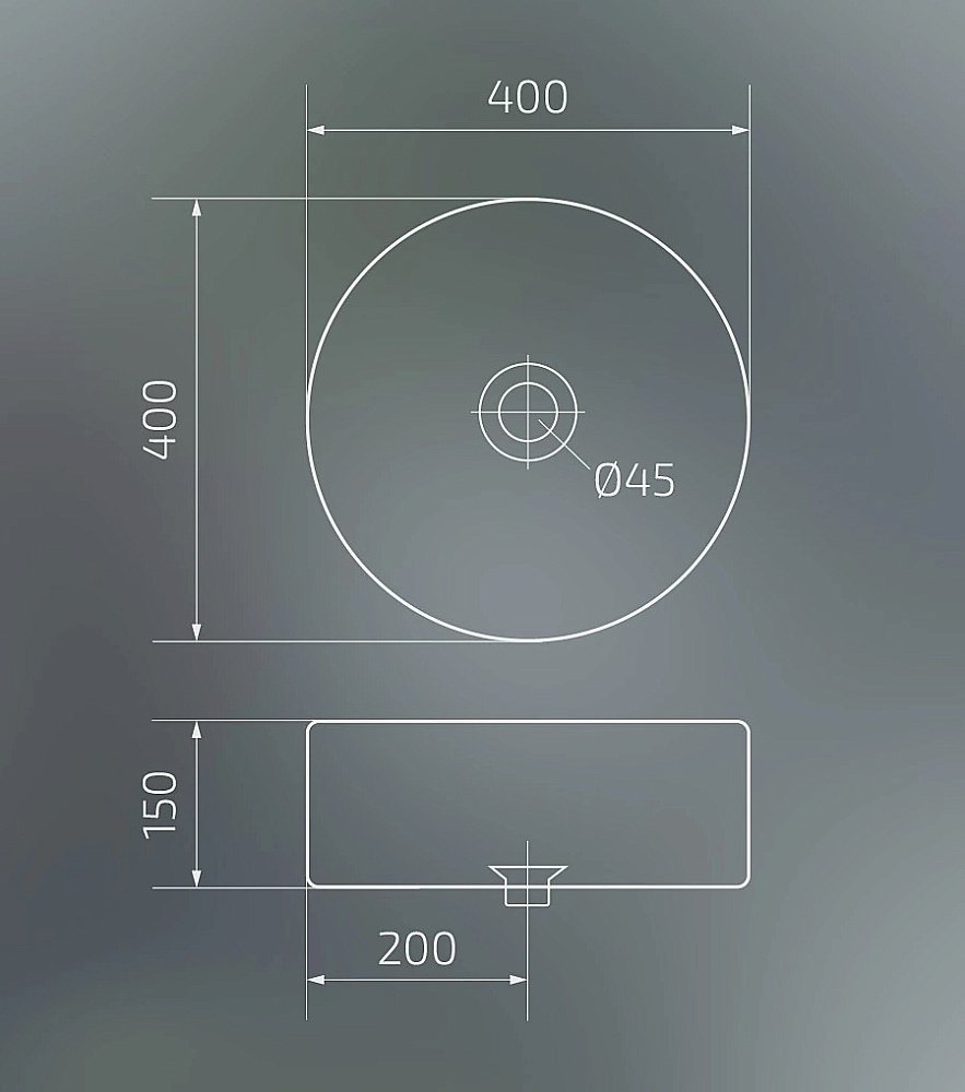 Раковина накладная Gid Esfera 40 N9425 51144 белая купить в интернет-магазине Sanbest