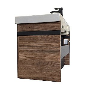 Тумба с раковиной Comforty Соло 00-00010979 90 дуб тёмно-коричнвый для ванной в интернет-магазине Sanbest