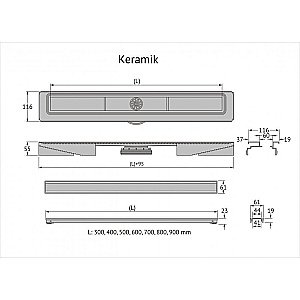 Душевой лоток BERGES B1 Keramik 095017 черный купить в интернет-магазине Sanbest