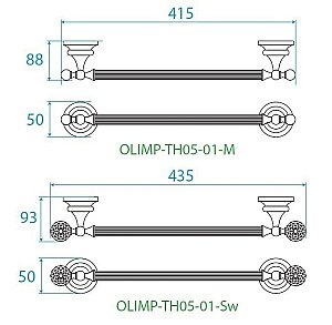 Полотенцедержатель Cezares OLIMP-TH05-02-M Бронза купить в интернет-магазине сантехники Sanbest
