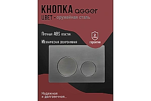 Кнопка для инсталляции Agger APB0155 оружейная сталь матовая купить в интернет-магазине сантехники Sanbest