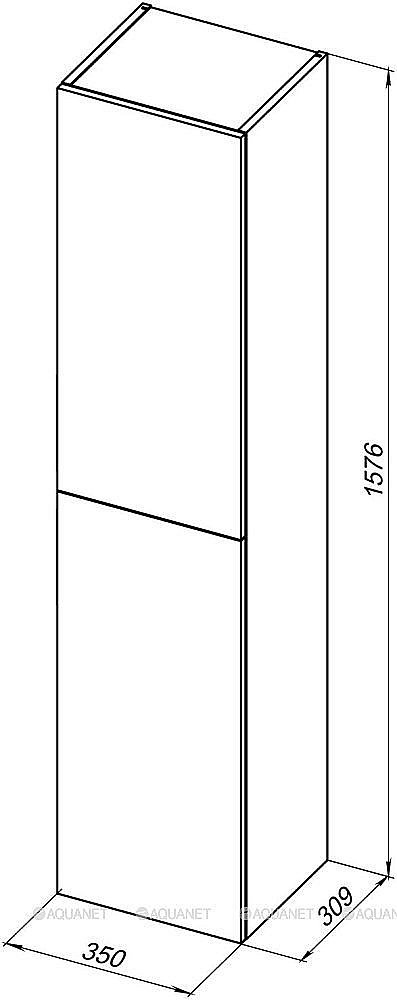 Пенал Aquanet Алвита New 277561 35 Дуб веллингтон для ванной в интернет-магазине сантехники Sanbest