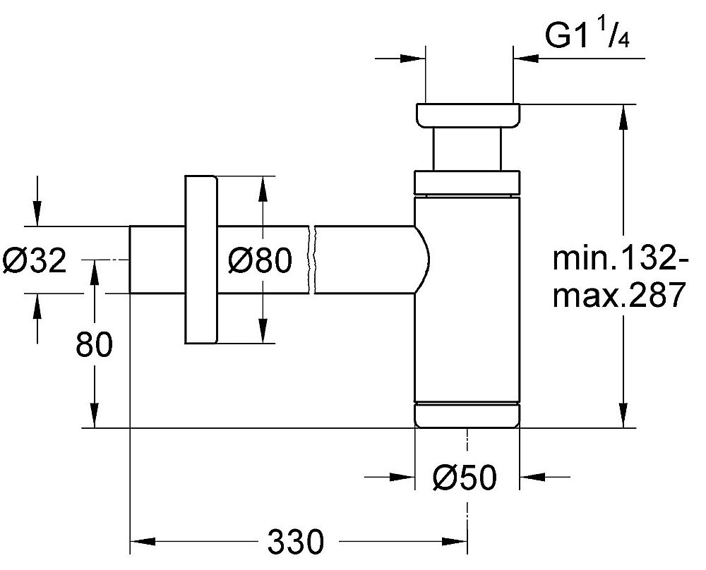 Сифон для раковины Grohe 29509KF0 фантомный черный купить в интернет-магазине сантехники Sanbest