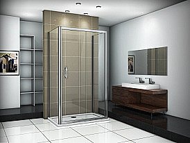 Душевой уголок Good Door Infinity WTW+SP+SP 130х90 стекло прозрачное/профиль хром купить в интернет-магазине Sanbest