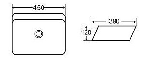 Раковина накладная CeramaLux N 45 2242 белая купить в интернет-магазине Sanbest