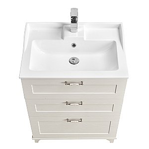 Тумба с раковиной Акватон Леон 65 Н дуб белый для ванной в интернет-магазине Sanbest