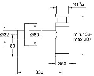 Сифон для раковины Grohe 29509KF0 фантомный черный купить в интернет-магазине сантехники Sanbest
