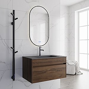 Тумба с раковиной Vincea Chiara 80 VMC-2C800CO/VCB-13800G тёмный дуб/раковина серая для ванной в интернет-магазине Sanbest