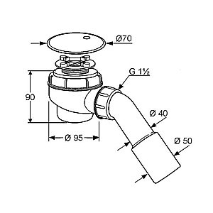 Сифон для поддона Kludi Waga/Tasso 210520500 купить в интернет-магазине сантехники Sanbest