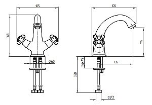 Смеситель для раковины Migliore Prestige бронза купить в интернет-магазине сантехники Sanbest