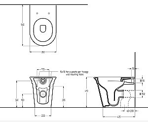 Унитаз приставной Migliore MONACO 32066, черный матовый, безободковый купить в интернет-магазине Sanbest