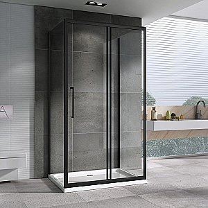 Душевой уголок ABBER Schwarzer Diamant AG30120BH-S85B-S85B 120x85 стекло прозрачное/профиль черный купить в интернет-магазине Sanbest