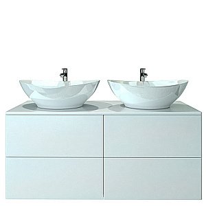 Тумба с раковиной Orange Otto Ot-130TuMDF+B08-360W 130 белая для ванной в интернет-магазине Sanbest