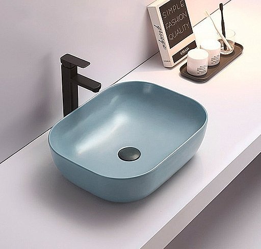 Раковина накладная CeramaLux NC 50,5 78104MHL-4 голубая купить в интернет-магазине Sanbest