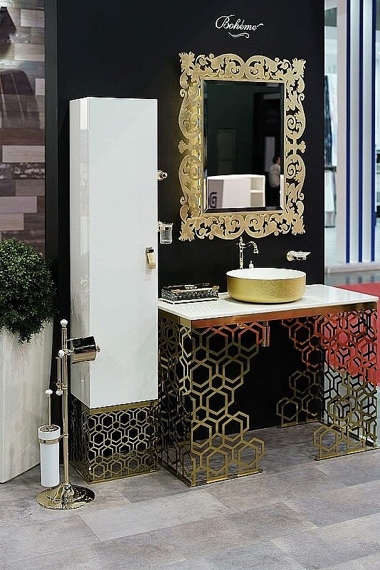 Зеркало Boheme NeoArt Caprice 553 золото поталь в ванную от интернет-магазине сантехники Sanbest