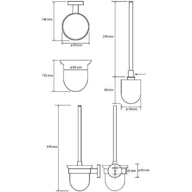 Ершик для туалета Bemeta Hematit 159113017 антрацит купить в интернет-магазине сантехники Sanbest