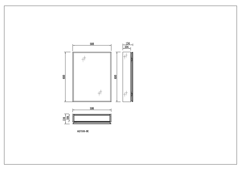 Зеркальный шкаф Aquqtek AQ7508-MC 50,8х66 хром в ванную от интернет-магазине сантехники Sanbest