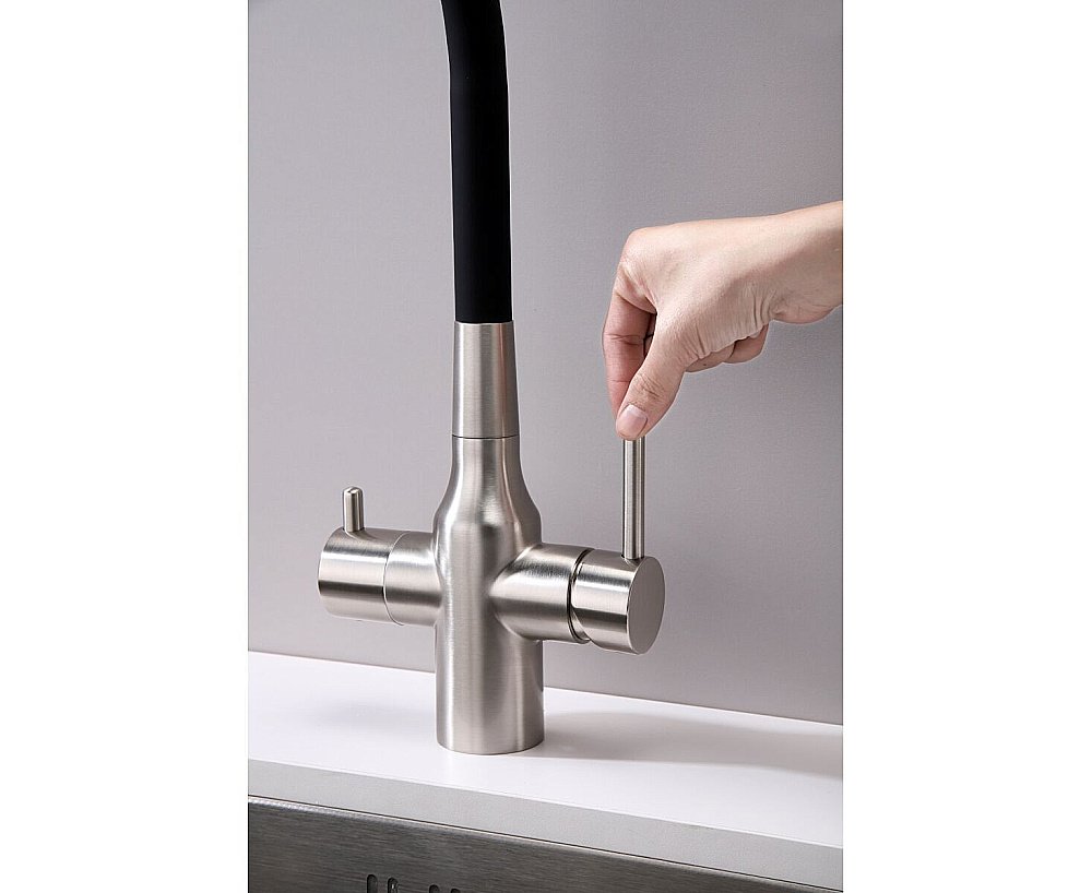 Смеситель для кухни Paulmark Salix Sa213419-BS брашированная сталь купить в интернет-магазине сантехники Sanbest