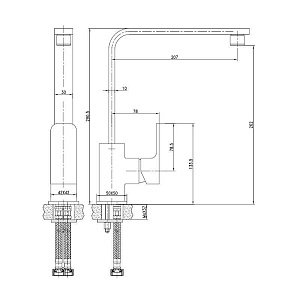 Смеситель для кухни Aquanet Cubic SD90445 купить в интернет-магазине сантехники Sanbest