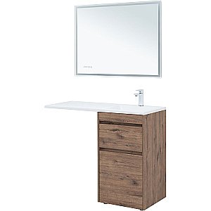 Тумба с раковиной Aquanet Токио 58 333648 дуб веллингтон для ванной в интернет-магазине Sanbest