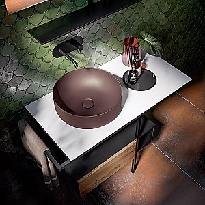 Раковина накладная Kerasan Nolita 40 534475 Borgogna matt купить в интернет-магазине Sanbest