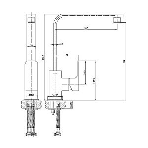 Смеситель для кухни Aquanet Cubic SD90445 купить в интернет-магазине сантехники Sanbest
