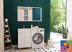 Тумба с раковиной Эстет Barcelona Luxe 120 любой цвет тумбы и раковины с блестками под заказ для ванной в интернет-магазине Sanbest