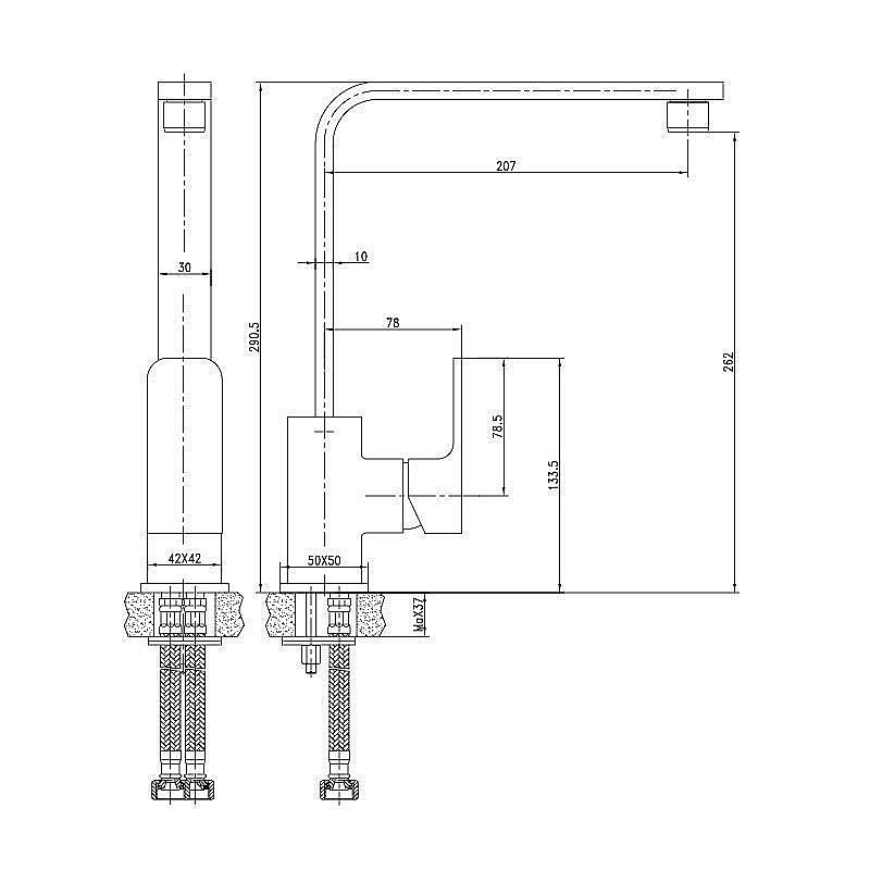 Смеситель для кухни Aquanet Cubic SD90445 купить в интернет-магазине сантехники Sanbest